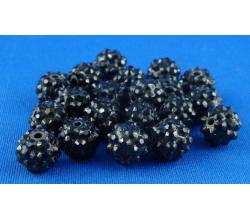 50 Shamballa Strassperlen Beads 10mm schwarz